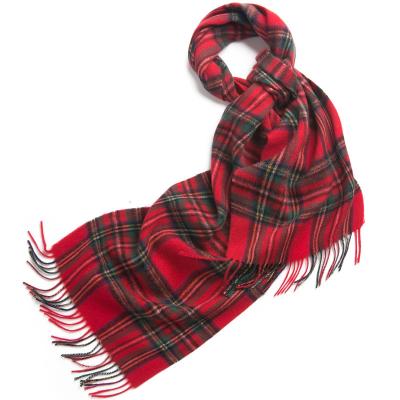 China Simple dyed red wool pattern shawl 2021 woolen scarf men's plaid style merino scarf check high quality merino wool scarf for sale