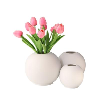 China (1300 degrees) wholesale cheap chinese ceramic flower vase high temperature fired porcelain vases for home ornaments for sale