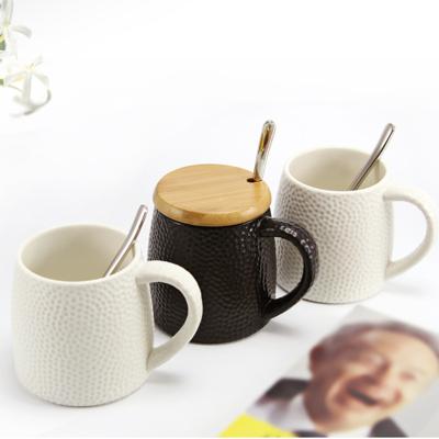 China High quality best viable creative wave point of sale glazed ceramic design couple mugs tea milk mug for sale