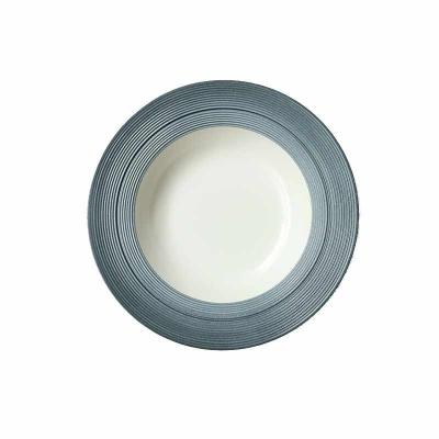 China Factory Stocked Wholesale 9.5 Inch Selling Ceramic OEM Customized Dish Fruit Cap Plate Western Pasta Dishes for sale