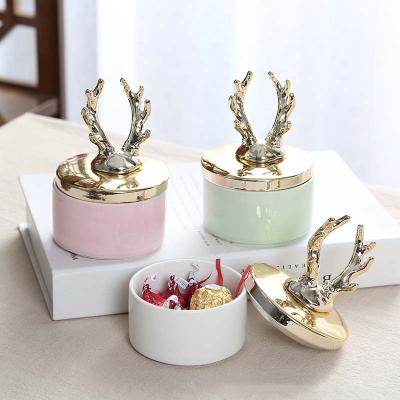 China Handmade Case Jewelry Organizer Sotrage Color Ceramic Trinket Trinket Boxes Necklace Container Storage for sale