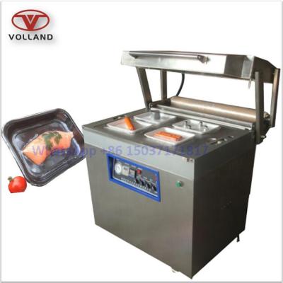 China Food Meat Vacuum Skin Packing Machine / Vacuum Skin Tray Packaging Machine For Seafood for sale