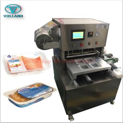 China Food Plastic Box Tray Sealing Machine Sealer/Vacuum Bowl with Rinsing Gas/Automatic Plastic Meal Food Salad Tray Sealer for sale