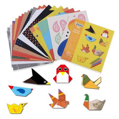 China Cartoon Toy Color Children's DIY Origami Game , Manual 3D Origami Crane Play Set for sale