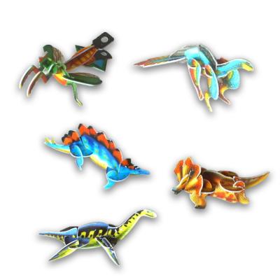 China Food Grade Dinosaur 3d Jigsaw Eco-friendly Card Plastic Animal Promotion Cheap Promotion Jigsaw Puzzle for sale