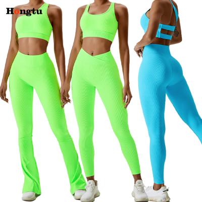 China 2023 New Active Breathable High Quality Leggings Wear Sports Fitness Yoga Set Gym Bra Women 5 Piece Yoga Sets for sale