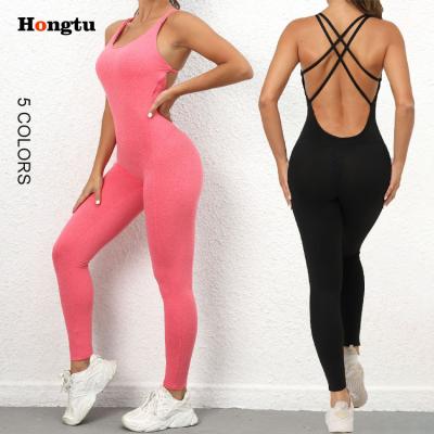 China Breathable Custom Women One Piece Yoga Wear Women Active Fitness Wear Yoga Overalls Gym Fitness Exercise Overalls for sale