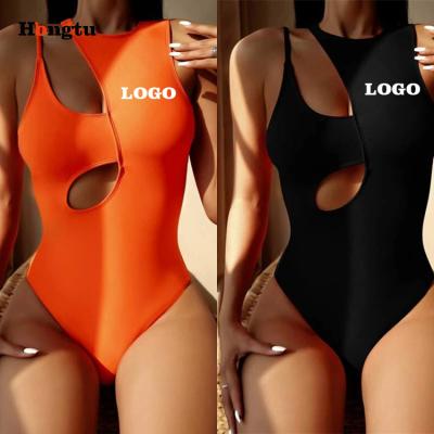 China Breathable Orange Logo Swimwear Sexy Women One Piece Swimwear Female Seamless One Piece Swimsuit Girls Swimwear Bikini Set for sale