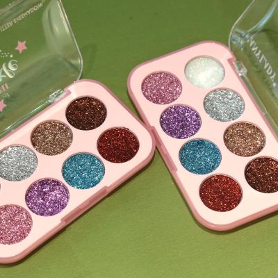 China Anylady Diy Glitter Makeup Dye 9 Colors OEM Makeup Eyeshadow Palette Waterproof Glitter Eyeshadow Palette for sale