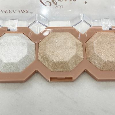 China New Arrival 3 Colors Vegan Waterproof Highlighter Palette Waterproof Palette Glitter Bronzer Private Label Girls Cosmetics Top Highlighter Bar for sale