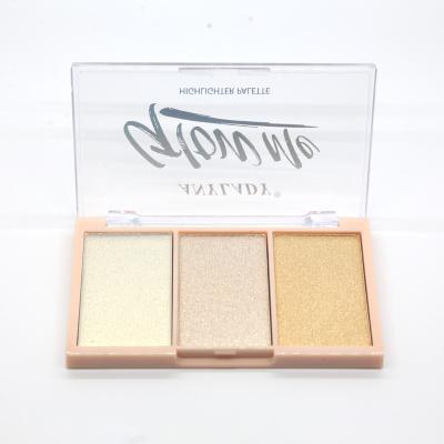 China Waterproof 2023 Custom Glitter Highlighter Bronzer 2 Color Highlighter Makeup Private Label Brand Highlighter Palette for sale