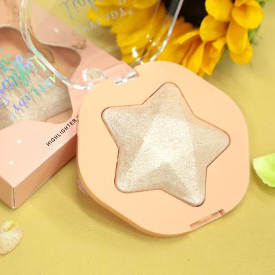 China Anylady Diy High Dye Waterproof Highlighter Bar Luxury Makeup Star Pentagon Shape Logo Custom Highlighters for sale