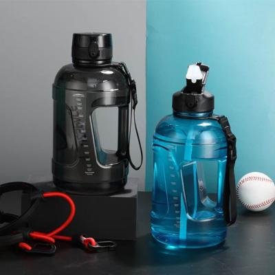 China 1 Gallon Sustainable Water Bottle With Time Marker Large Water Bottle One Gallon Water Bottle With Straw for sale