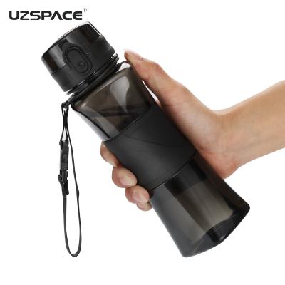 China UZSPACE Viable One Touch Water Bottle 500ml BPA Free Plastic Bottle With Sleeve For Fitness Gifts Gym Sport for sale