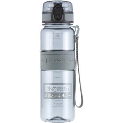 China Sustainable Crystal Water Tritan Bottle Reusable BPA FREE Water Bottle With Anti-Slip Silicone Waist Ring for sale