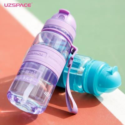 China Sustainable transparent 350ml/300ml tritan straw kids plastic water bottle with flip lid for sale