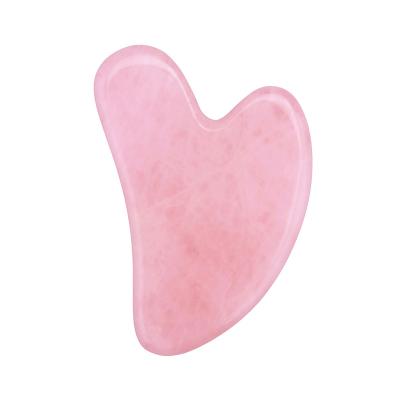 China Trendy Natural Rose Quartz Heart Shape Jade Guasha Board for sale