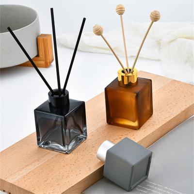 China Perfume 50ml 100ml 150ml 200ml 500ml Square Glass Perfume Reed Diffuser Bottle Aromatherapy Oil Bottle for sale