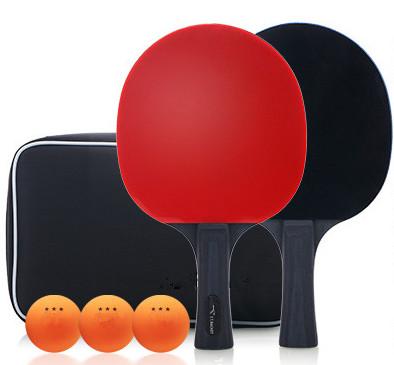 China Het rode Blauwe EVA Sponge Black Handle Table-Tennis plaatste 3 Sterknuppel en ABS de Zak van Ballenoxford Te koop