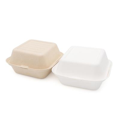 China Disposable Professional Manufacture Bagasse Tableware 450ml Environmental Friendly Hamburger Box for sale