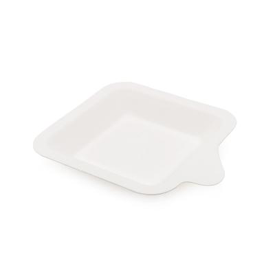 China Cheap Disposable Top Quality Food Paper Plate Bagasse Reed 4 Inch Dish Cake Tray for sale