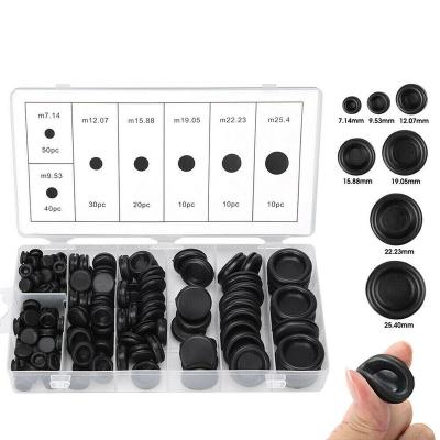 China Industry Grommet Shield Coil Firewall Hole Plug Circlip Parts Car Wire Trim Black Double Sided Rubber Kit for sale