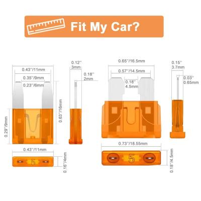 China LOW VOLTAGE Car Blade Fuse Mini Small Medium Size Automotive Kit Assortment Melts For Truck Motorcycle Auto Boat With Plastic Box for sale