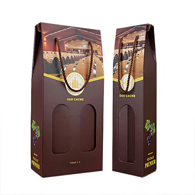 China Materials Factory Recycled Custom Printing Luxury Red Wine Bottle Christmas Red Wine Cardboard Packaging Gift Box for sale