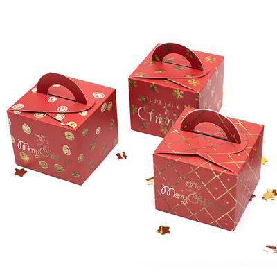 China Recycled Materials Christmas Donut Gift Packing Box With Clear Window Holiday Designs With Christmas Ribbons For Christmas Packaging for sale