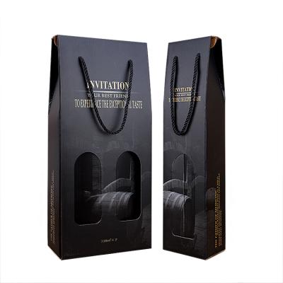 China Recycled Materials Custom Bottle Red Wine Carrier Corrugated Paper Packaging Gift Box for sale