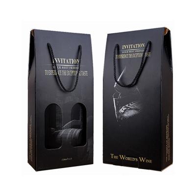 China Custom Luxury Recycled Materials Gift Cardboard Paper Packaging Boxes Bottle Red Wine Box for sale