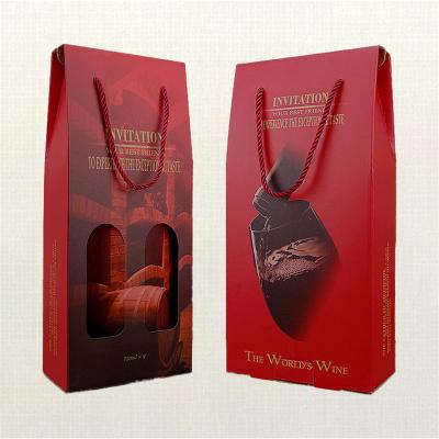 China Custom Recycled Materials Logo Luxury Cardboard Red Wine Bottle Gift Paper Packaging Box for sale