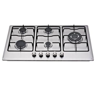 China Hotel Major Gas Burner Kitchen Appliance Gas Range with Enamel Oven Frame 5 Burners Built--in Gas Hob for sale