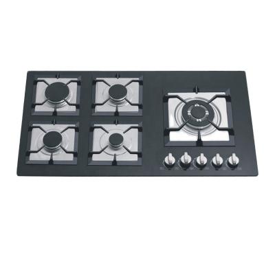 China Professional Hotel China Manufacturer Large Size Kitchen Cooker Gas Stove Blue Flame 5 Burners Gas Hob for sale