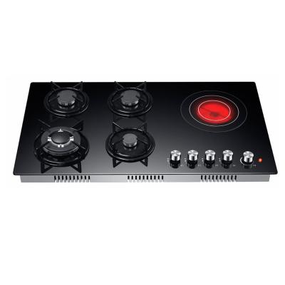 China Hotel kitchen appliance 60/90 cm built in 1 ceramic hob with 4 gas burners gas hob for sale