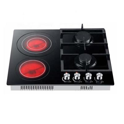 China Hotel New Built In 2 Infrared Ceramic Hob With 2 Burner Gas And Electric Induction Hob Cooktop For Kitchen Cooker for sale