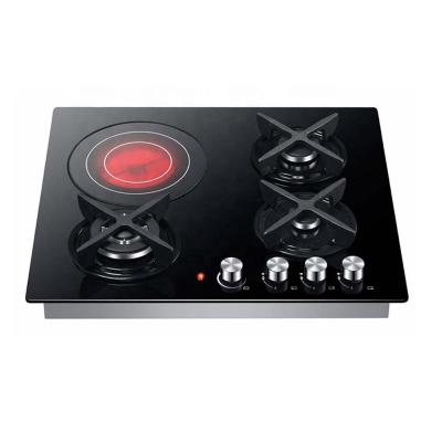 China Hotel Built In 4 Burner Infrared Black Electric Cooktop Gas Ceramic Cooking Hob For Kitchen Appliance for sale