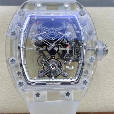 China Factory Good Quality RM Mechanical Watch RM56-01 Crystal Watch Tourbillon Movement Sapphire Crystal Case Skeleton from RM Alarm Watch for sale