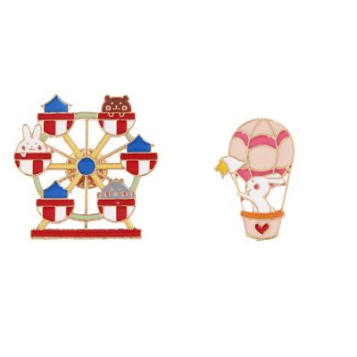 China New hot selling Ferris Wheel Alloy Enamel balloon fashion cartoon playground brooch hot clothing accessories factory direct sales for sale