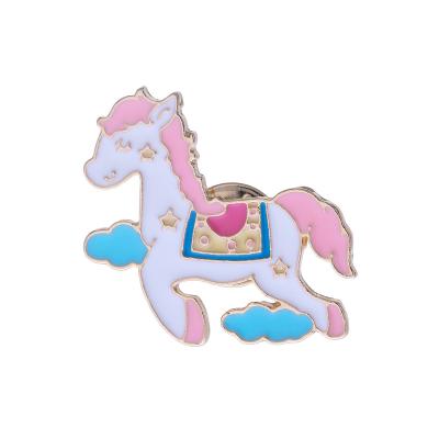 China Hot Selling Cute Cartoon Horse Brooch Cloud Trojan Badge Clothing Bag Fashion Accessories New for sale