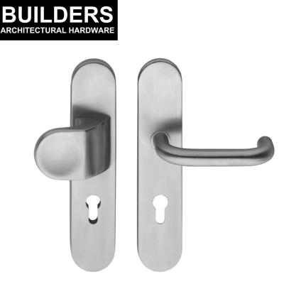 China Guangdong Traditional Factory Wholesale Residential Interior Long Stainless Steel Plate Door Handle for sale