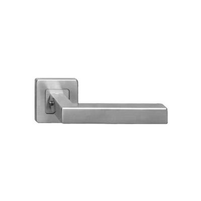 China 304 / 316 Stainless Steel Modern Residential External Door Handle With Square Cover for sale