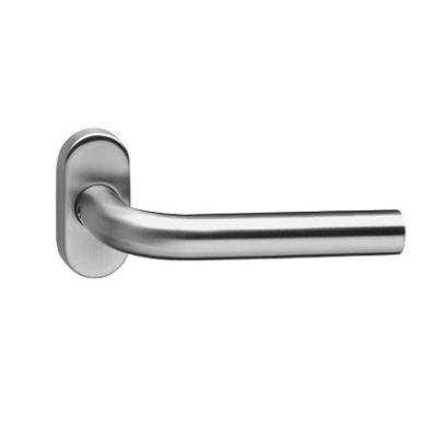 China Modern Hot Sale Stainless Steel Oval Mounted Cover Lever Door Handle Lock for sale