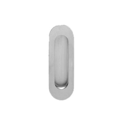 China Long Traditional Design Oval Flush Recessed Sliding Plate Stainless Steel Sliding Door Pull Handle for sale