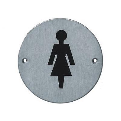 China Modern Mens And Womens Bathrooms Stainless Steel Door Sign Dish Toilet Sign for sale