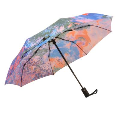 China CLASSIC Automatic Folding Umbrella Custom Design Cheap Umbrella 3 Heat Transfer Full Times Printing for sale