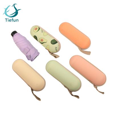 China High Quality Children's 19inch Mini Portable 5 Folds Small Size Umbrella With EVA Case for sale