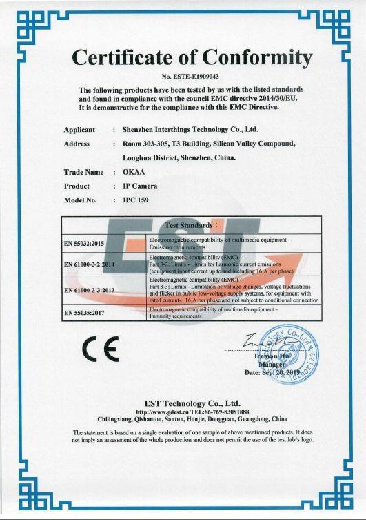 CE - SHENZHEN INTERTHINGS TECHNOLOGY CO.,LTD.