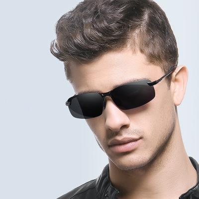 China High Quality METAL SUNGLASSES Men Shape TAC Lens Sports Eyewear Rimless Running Outdoor Polarized Cycling Sunglasses for sale