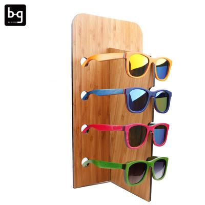 China Natural Wooden Bamboo Sunglasses Display Rack Bamboo Sunglasses Display BG98001 for sale